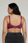 Zivame True Curve Jacquard Lightly Lined Non Wired Full Coverage Minimiser Bra - Red Plum — thumbnail 2